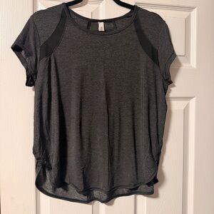 All in Motion Grey Mesh Workout Top Black Accents Size Medium Target Activewear
